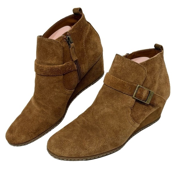 Franco Sarto Anita Women’s Booties Size 10 M Copper Brown Casual Side Zip Buckle - Picture 3 of 14